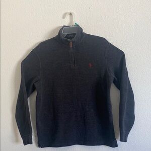 Polo Ralph Lauren Black Quarter-Zip Sweater Size M
